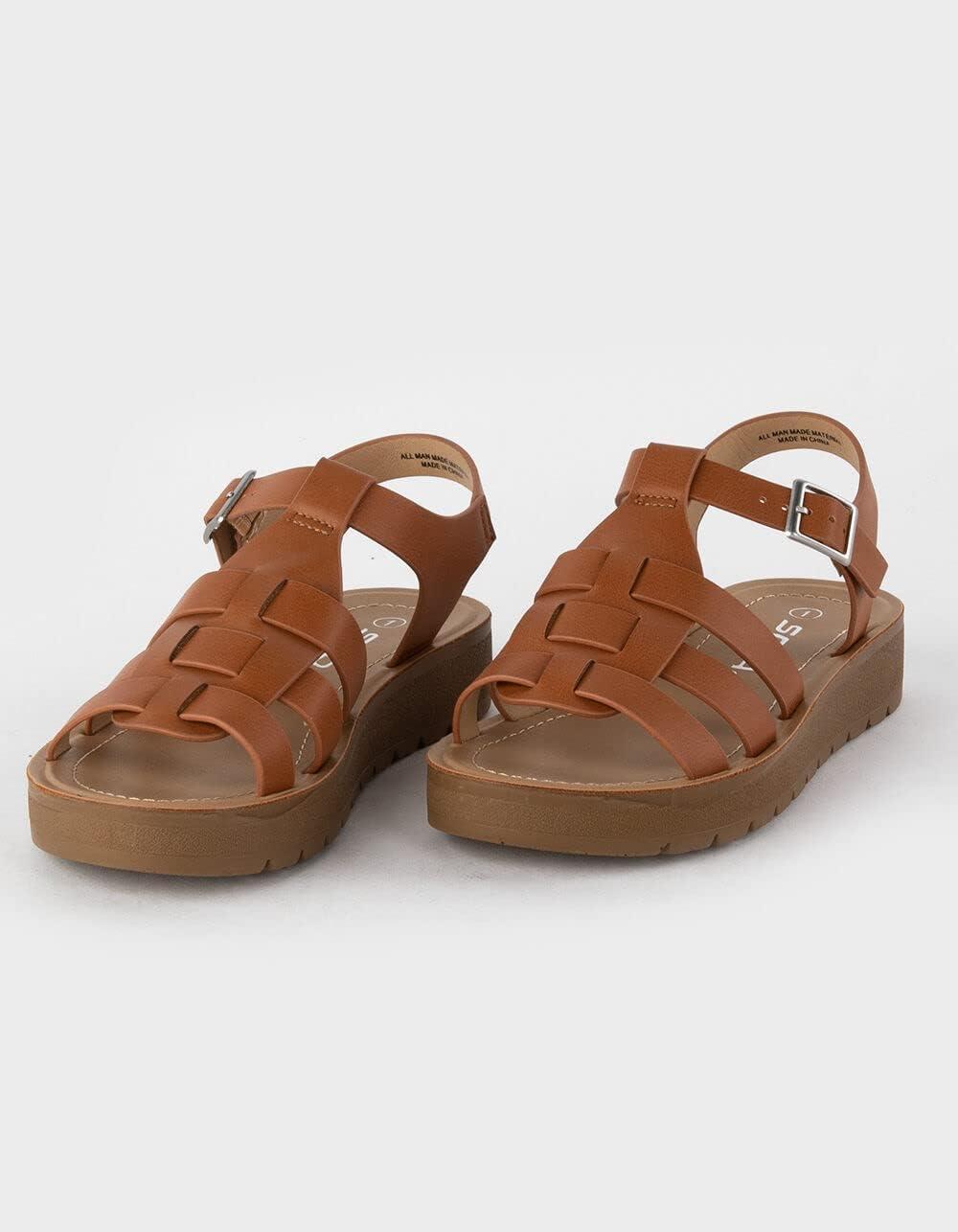 image:imageSoda Woven Band Girls Sandals KIDSCHILDRENGIRLSCognac