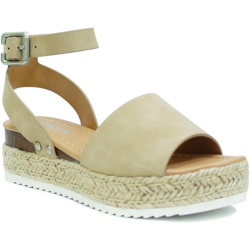 image:imageSoda Little Kids Children Girls TopicIis Espadrille Flatform Wedge Open Toe SandalsTaupe Nubuck10