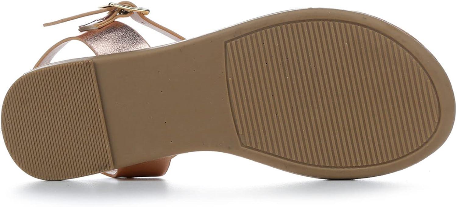 image:imageSoda Girls Sandals Open Toe Summer Flats Dress Sandals Shoes ToddlerLittle KidBig KidRose Gold
