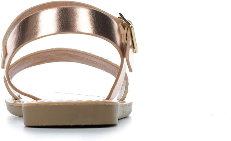image:imageSoda Girls Sandals Open Toe Summer Flats Dress Sandals Shoes ToddlerLittle KidBig KidRose Gold