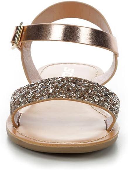 image:imageSoda Girls Sandals Open Toe Summer Flats Dress Sandals Shoes ToddlerLittle KidBig KidRose Gold