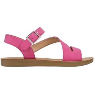 Soda KIDS/CHILDREN/GIRLS Cute and trendy fashionable flat strap sandals with side buckle Summer Spring Shoes QUILT-2 Fuchsia 3