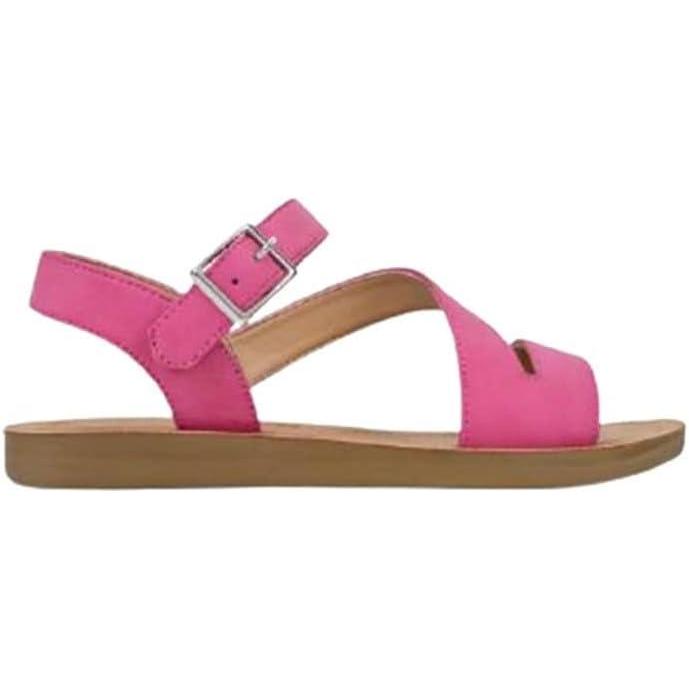 image:imageSoda KIDSCHILDRENGIRLS Cute and trendy fashionable flat strap sandals with side buckle Summer Spring Shoes QUILT2 Fuchsia 2