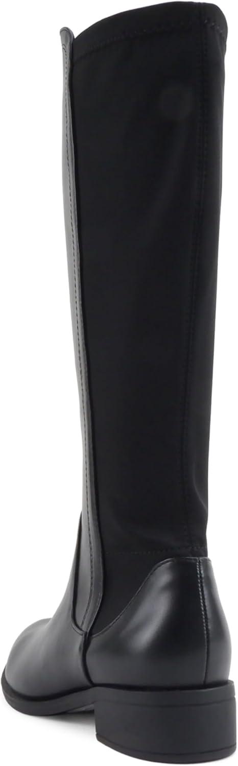 image:imageSoda Cheese Women TwoToned KneeHigh Boot with Side ZipperBlack Pu