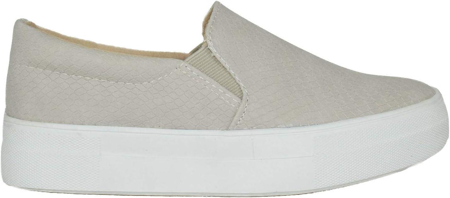 image:imageSoda Flat Women Shoes Slip On Loafers Casual Sneakers Memory Foam Insoles Hidden PlatformFlatform Round Toe HikeG PU STO Beige Cobra Snake 55
