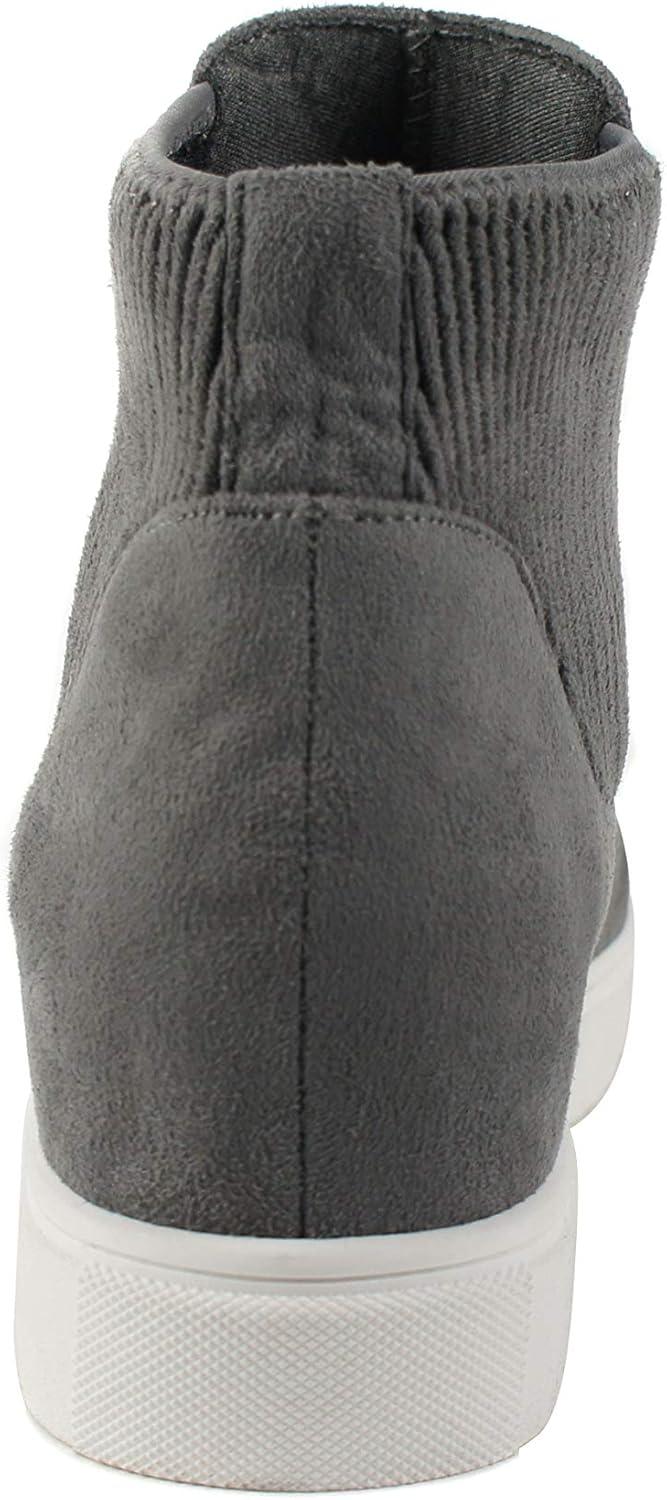 image:imageSoda Style Fetch Slip on High Top Sock Gore Fashion SneakerDim Grey