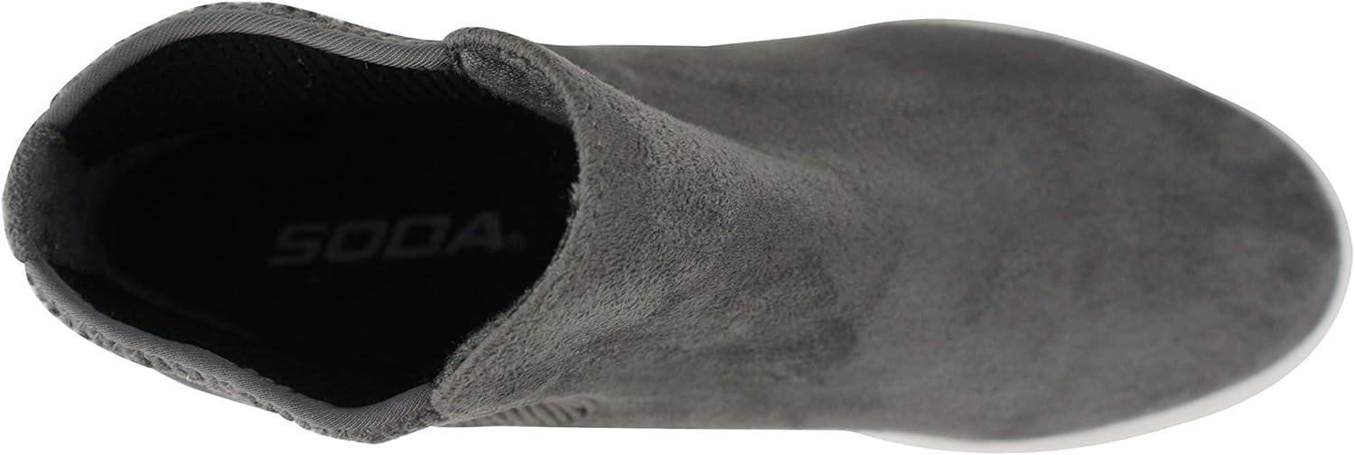 image:imageSoda Style Fetch Slip on High Top Sock Gore Fashion SneakerDim Grey