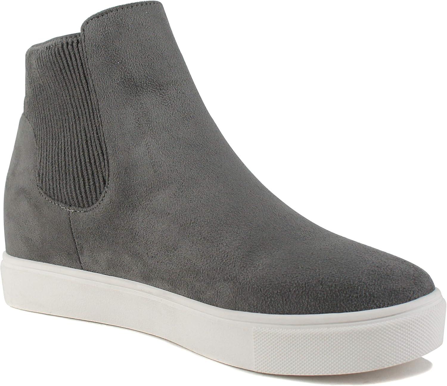 image:imageSoda Style Fetch Slip on High Top Sock Gore Fashion SneakerDim Grey