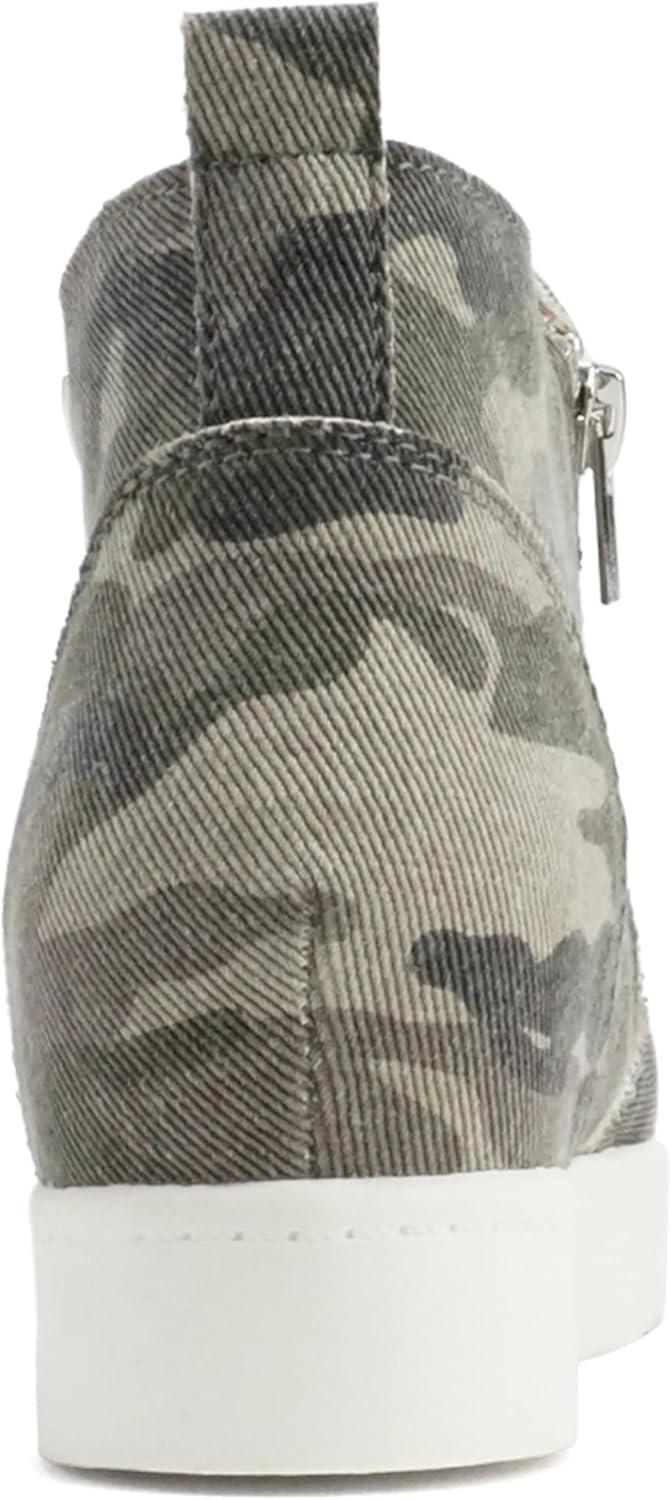 image:imageSoda Taylor Hidden Wedge Sole Booties Ankle Heels Sneaker Shoes Side ZipperCamouflage