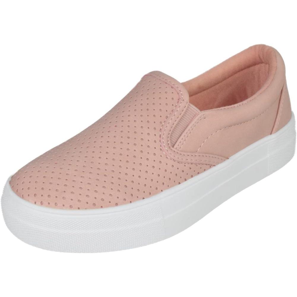 image:imageSoda Flat Women Shoes Slip On Loafers Casual Sneakers Memory Foam Insoles Hidden PlatformFlatform Round Toe CroftGPink