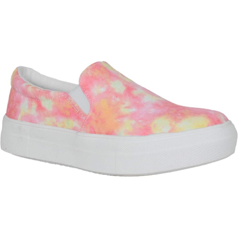 image:imageSoda Flat Women Shoes Slip On Loafers Casual Sneakers Memory Foam Insoles Hidden PlatformFlatform Round Toe HikeG DYE Pink 7