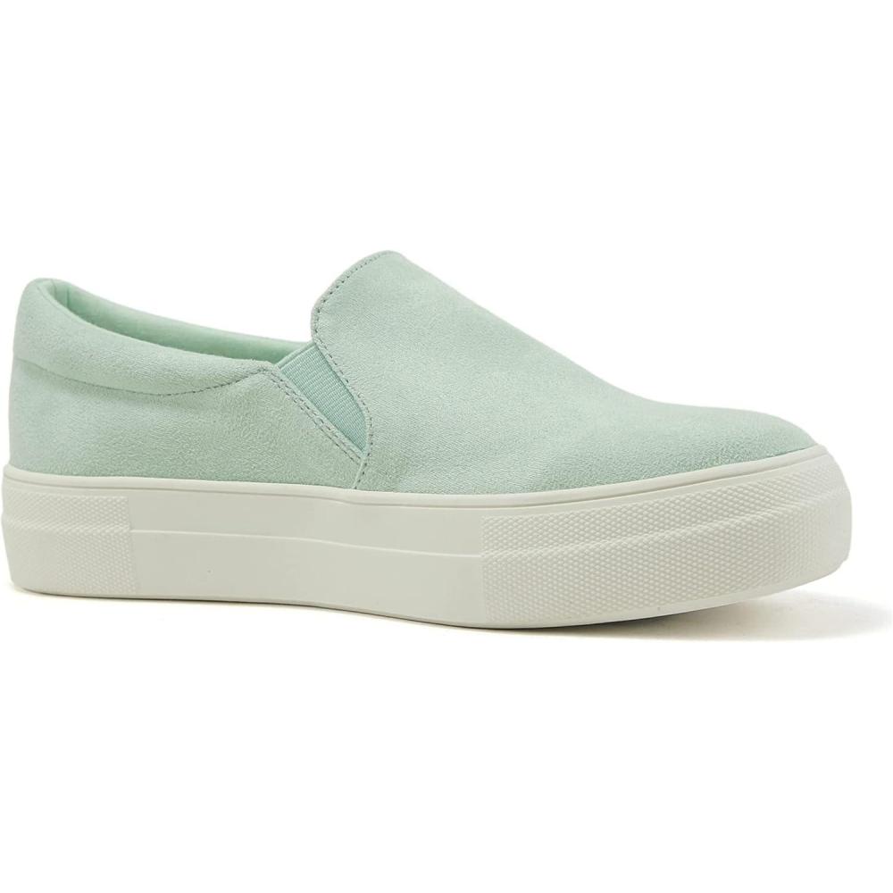 image:imageSoda Flat Women Shoes Slip On Loafers Casual Sneakers Memory Foam Insoles Hidden PlatformFlatform Round Toe HikeG Green Light Mint 85