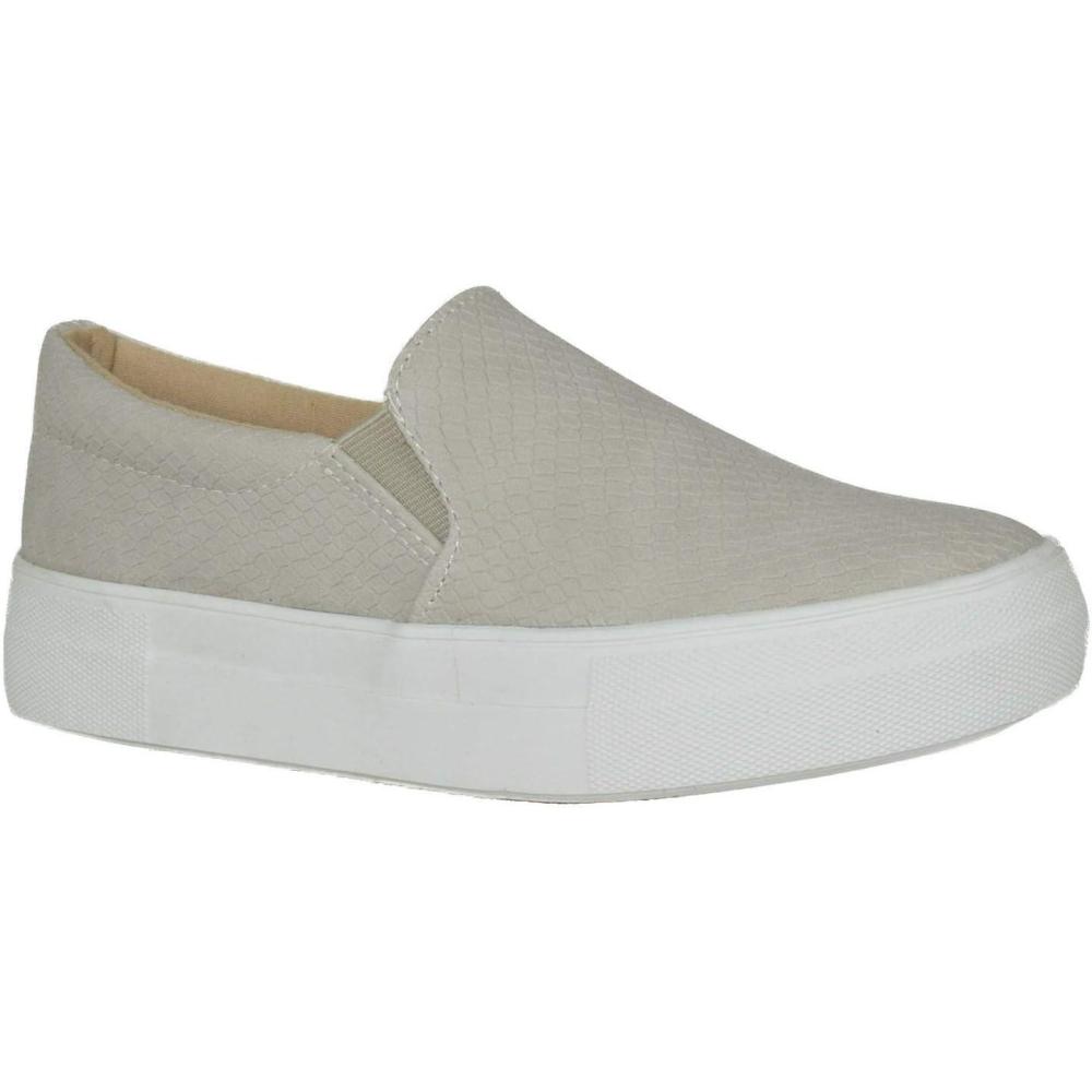 image:imageSoda Flat Women Shoes Slip On Loafers Casual Sneakers Memory Foam Insoles Hidden PlatformFlatform Round Toe HikeG PU STO Beige Cobra Snake 55