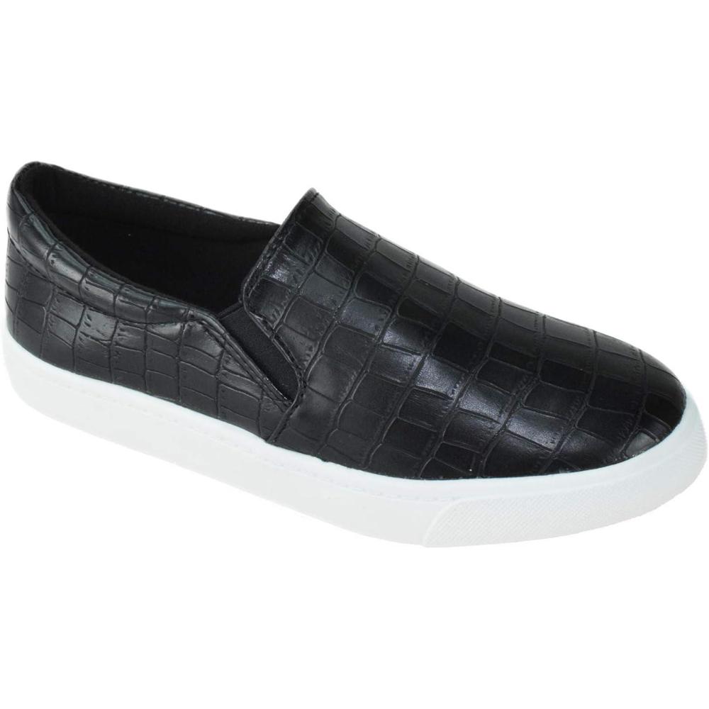 image:imageSoda Flat Women Shoes Slip On Loafers Casual Sneakers Memory Foam ReignG White Sole Crocodile Black 65