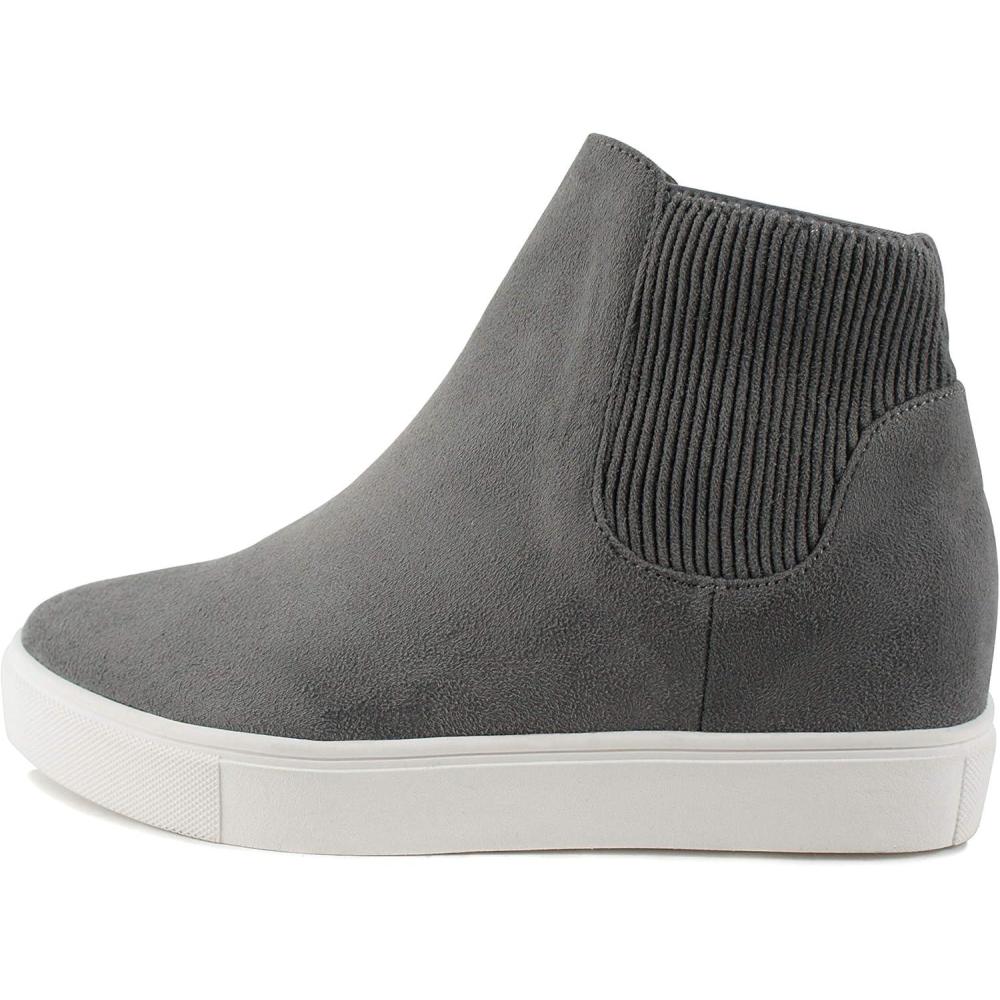 image:imageSoda Style Fetch Slip on High Top Sock Gore Fashion SneakerDim Grey