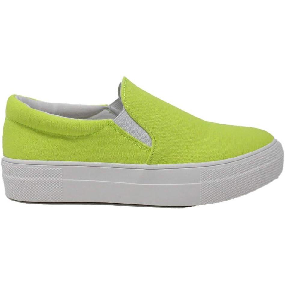image:imageSoda Womens Preforated Slip On Sneakers 6 Yellow Neon H