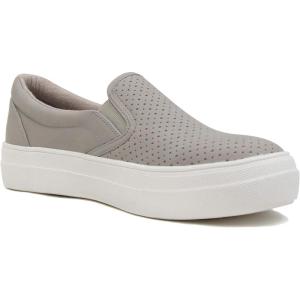 Soda Flat Women Shoes Slip On Loafers Casual Sneakers Memory Foam Insoles Hidden Platform/Flatform Round Toe Croft-G(Grey)