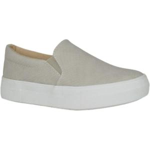 Soda Flat Women Shoes Slip On Loafers Casual Sneakers Memory Foam Insoles Hidden Platform/Flatform Round Toe Hike-G PU STO Beige Cobra Snake 5.5