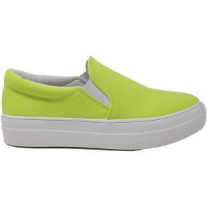 Soda Women’s Preforated Slip On Sneakers (7.5, Yellow Neon H)