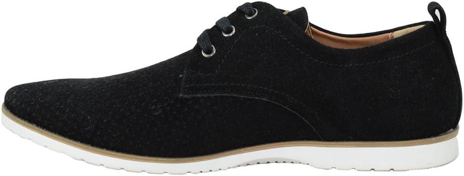 image:imageMens Flat Dress Formal Shoes Lace Up Oxfords Office Casual ARIDER ALAN02Black Suede