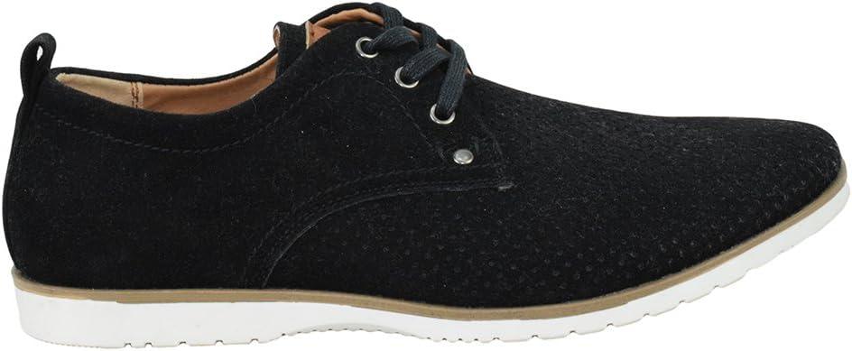 image:imageMens Flat Dress Formal Shoes Lace Up Oxfords Office Casual ARIDER ALAN02Black Suede