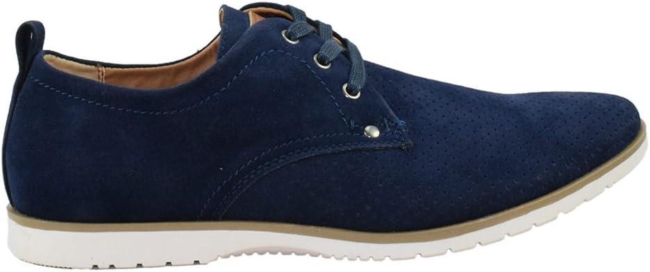 image:imageMens Flat Dress Formal Shoes Lace Up Oxfords Office Casual ARIDER ALAN02Navy Suede