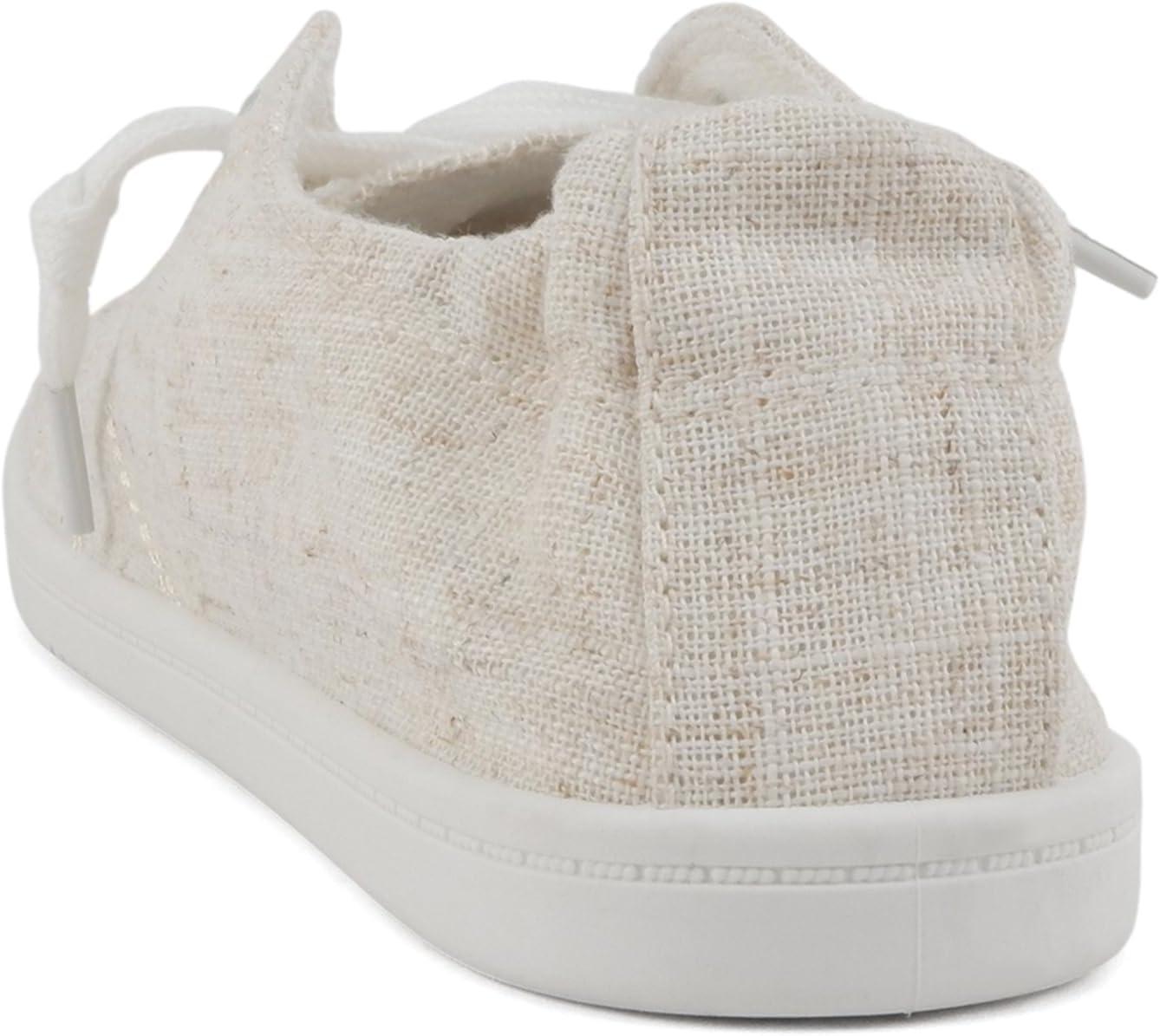 image:imageSoda Flat Women Shoes Linen Canvas Slip On Sneakers Lace Up Style Loafers ZigSLinen Beige