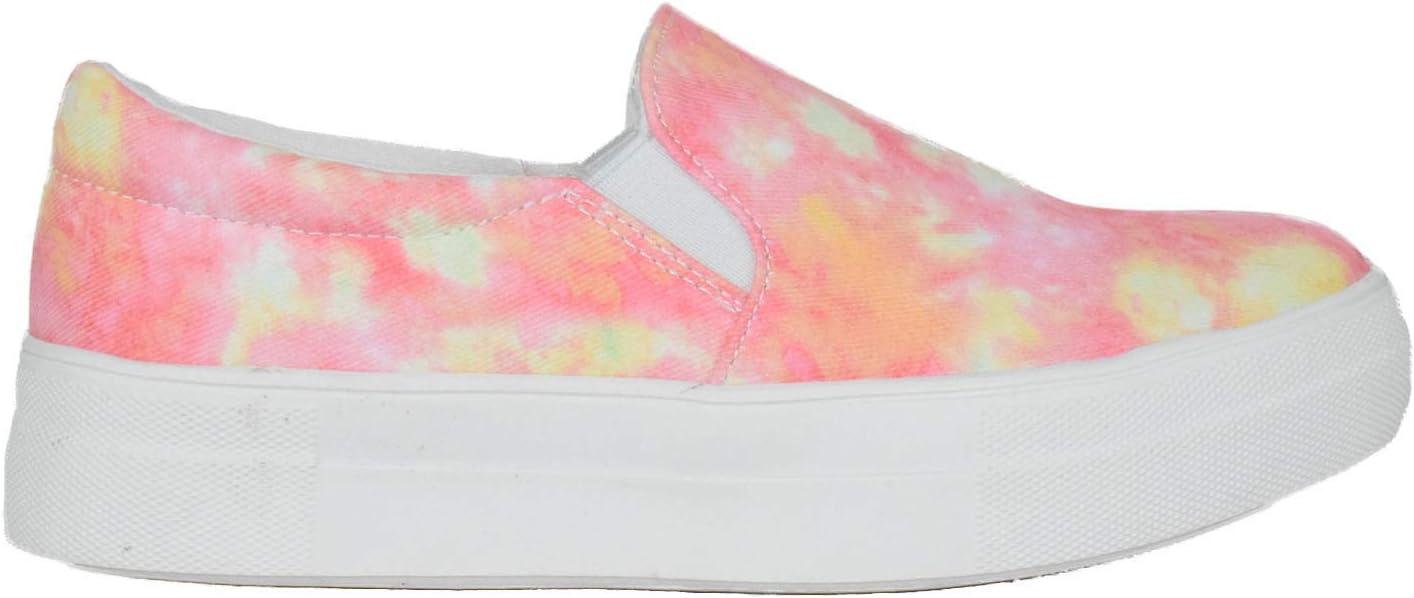 image:imageSoda Flat Women Shoes Slip On Loafers Casual Sneakers Memory Foam Insoles Hidden PlatformFlatform Round Toe HikeG DYE Pink 85