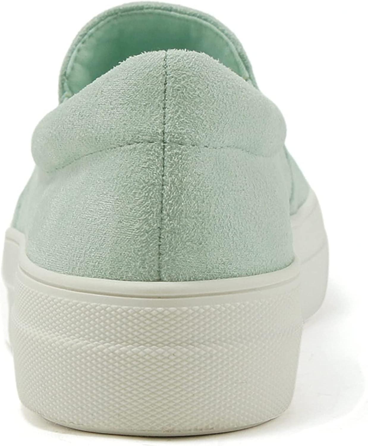 image:imageSoda Flat Women Shoes Slip On Loafers Casual Sneakers Memory Foam Insoles Hidden PlatformFlatform Round Toe HikeG Green Light Mint 6