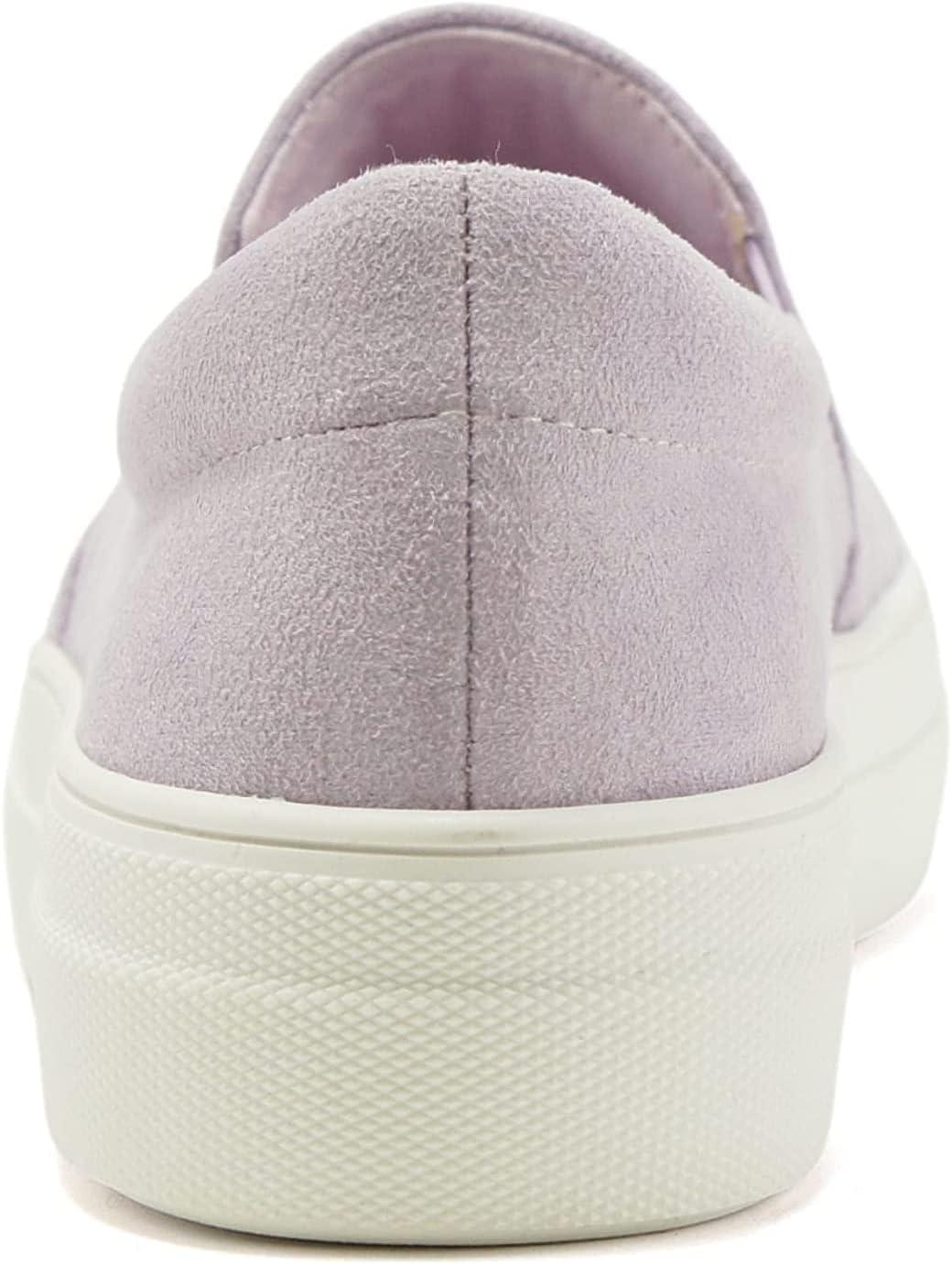 image:imageSoda Flat Women Shoes Slip On Loafers Casual Sneakers Memory Foam Insoles Hidden PlatformFlatform Round Toe HikeG Light Purple Lavender 55