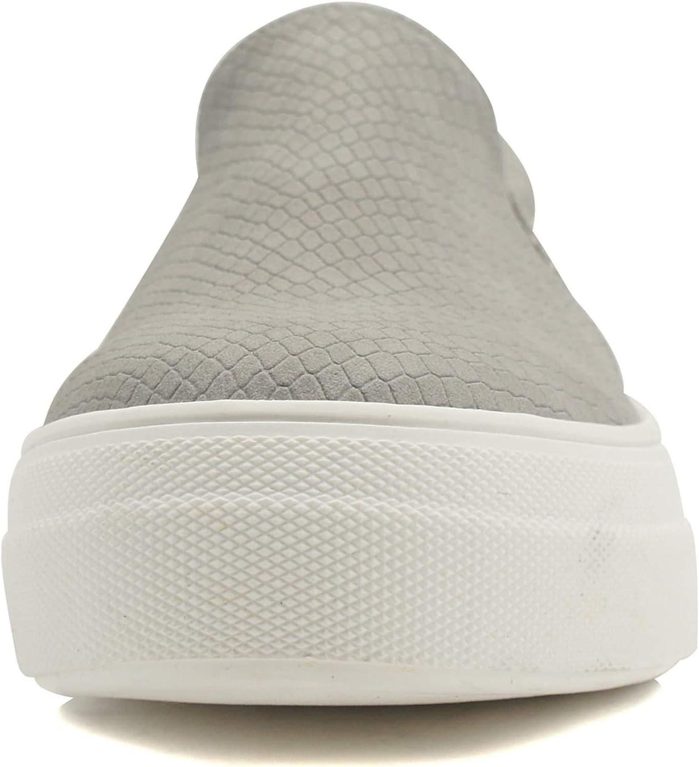 image:imageSoda Flat Women Shoes Slip On Loafers Casual Sneakers Memory Foam Insoles Hidden PlatformFlatform Round Toe HikeG PU Gray Cobra Snake 55