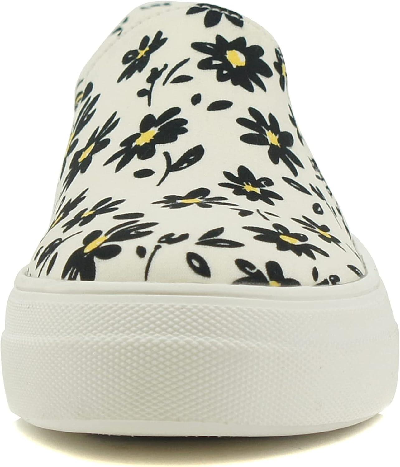 image:imageSoda Flat Women Shoes Slip On Loafers Casual Sneakers Memory Foam Insoles Hidden PlatformFlatform Round Toe HikeG WhiteBeige Daisy 55