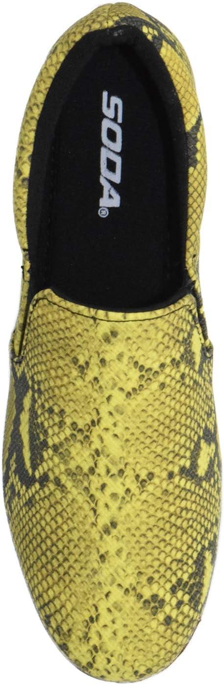 image:imageSoda Flat Women Shoes Slip On Loafers Casual Sneakers Memory Foam ReignG White Sole Yellow Mustard Python 85