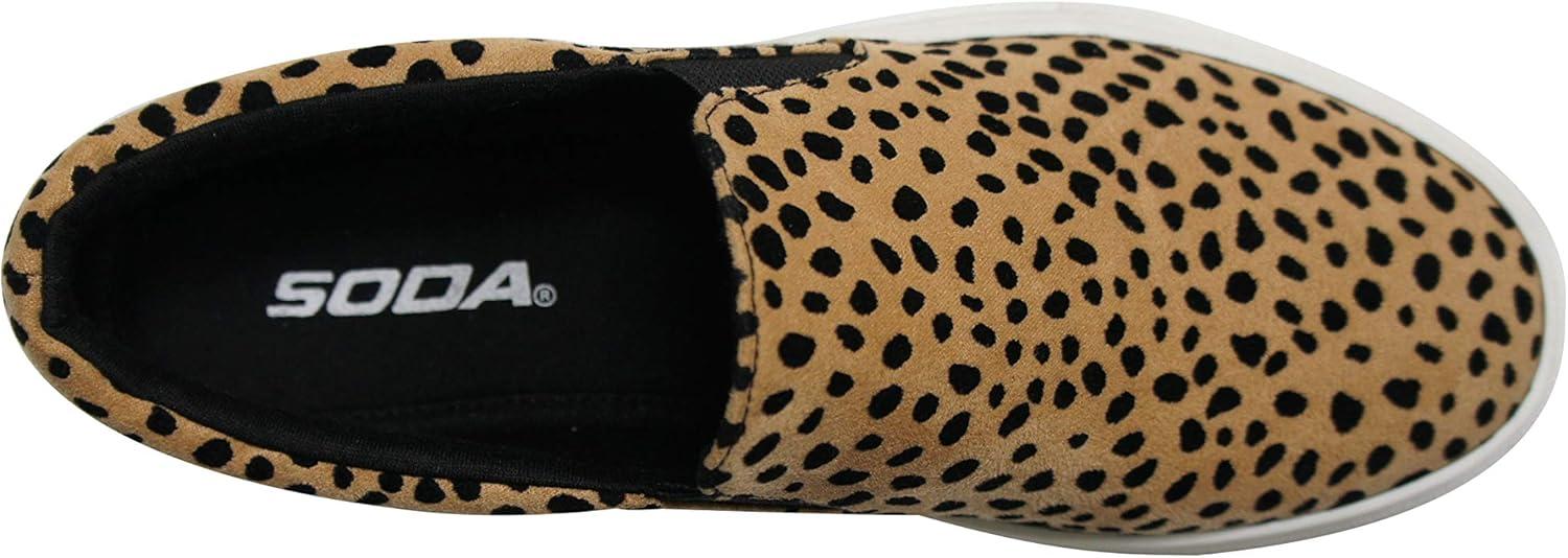 image:imageSoda Hike Trendyfashion Slip On Double Layer Foam Padded Cushion Sock Fashion SneakersNatural Leopard