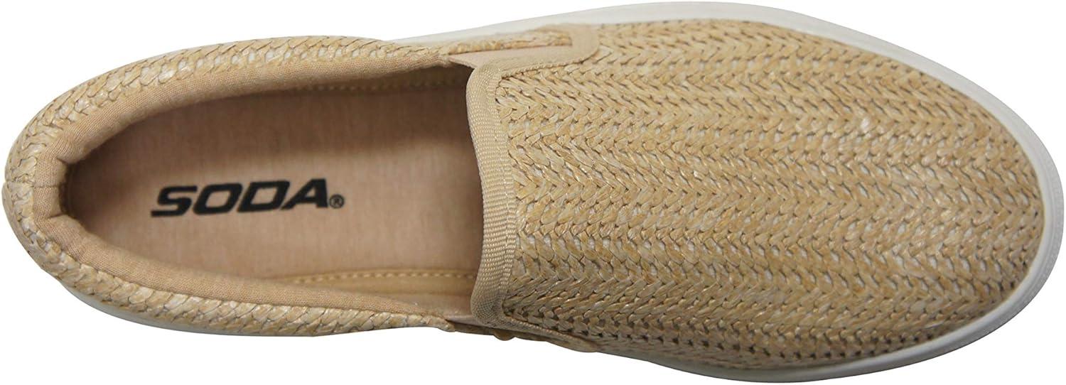 image:imageSoda TOPSHOE ave Hike Platform Slip On Sneaker wCushion FoamNatural Raffia