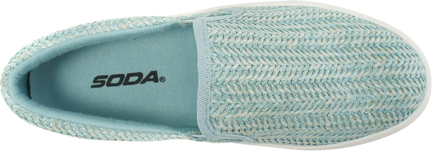 image:imageSoda TOPSHOE ave Hike Platform Slip On Sneaker wCushion FoamRaffia Pablue