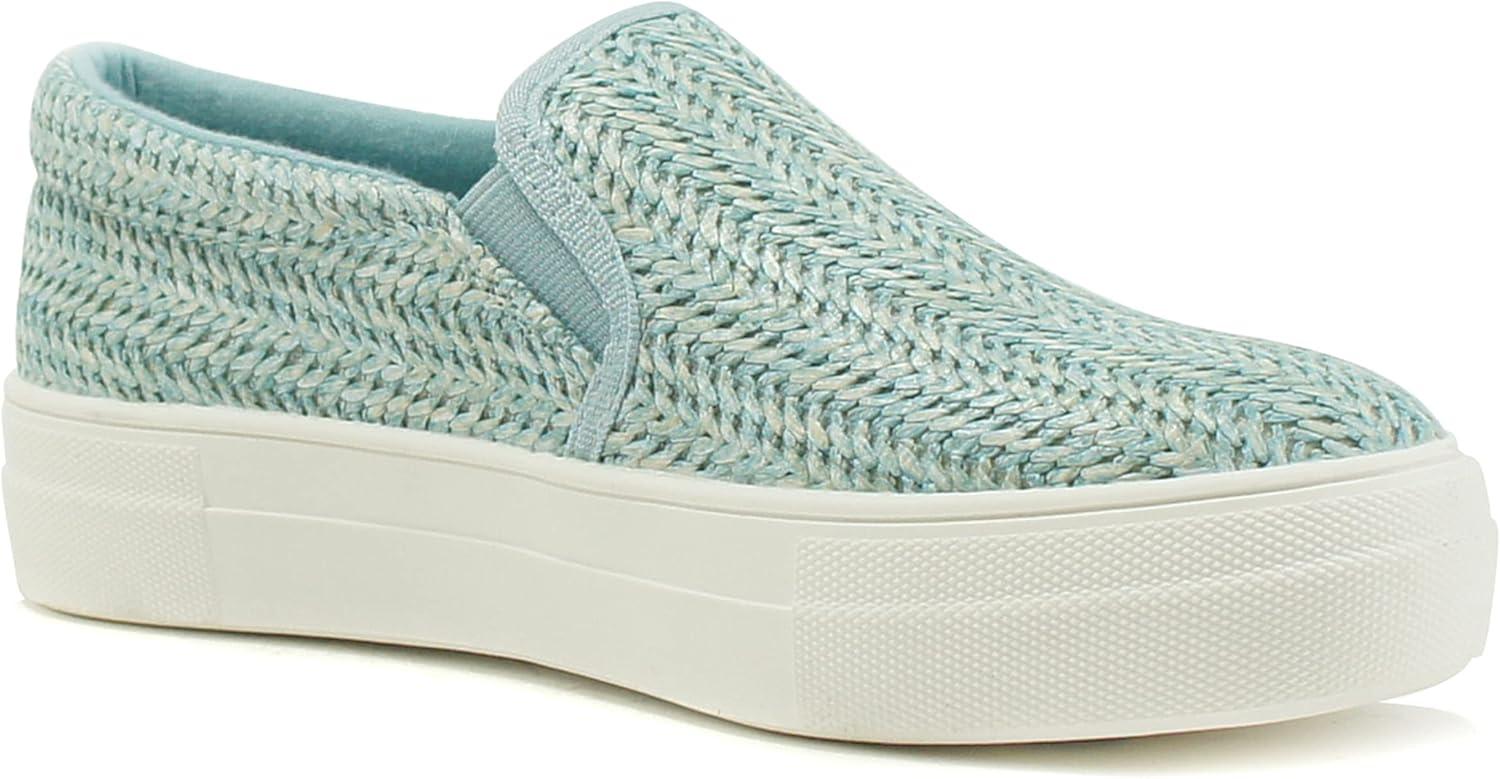 image:imageSoda TOPSHOE ave Hike Platform Slip On Sneaker wCushion FoamRaffia Pablue
