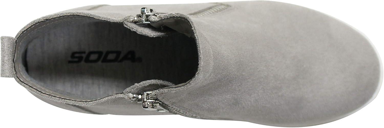 image:imageSoda Taylor Black Hidden Fashion Wedge Sneaker Shoes Side Zipper Light Grey Suede Numeric10