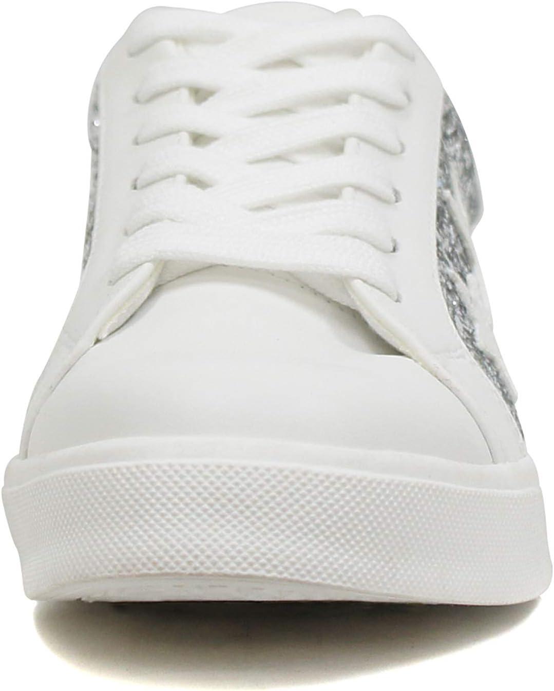 image:imageSoda Wander Laceup Double Layer Foam Padded Cushion Sock with Stars Low top Fashion SneakersSilver Glitter