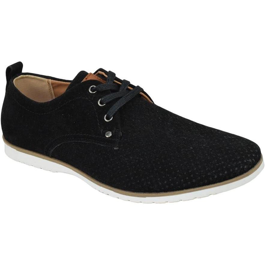 image:imageMens Flat Dress Formal Shoes Lace Up Oxfords Office Casual ARIDER ALAN02Black Suede