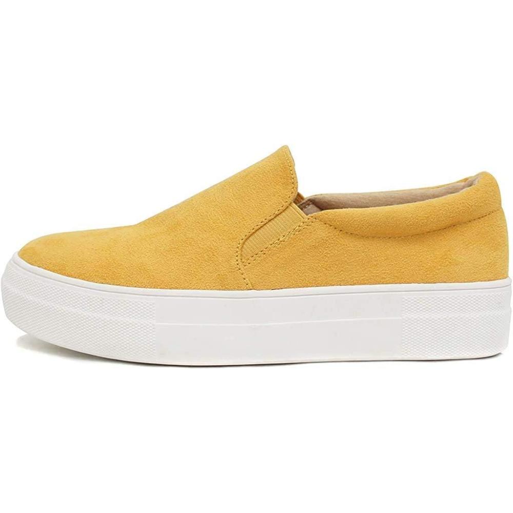 image:imageSoda Croft Slip On Perforated Double Layer Foam Padded Cushion Sock Fashion SneakersMango Yellow