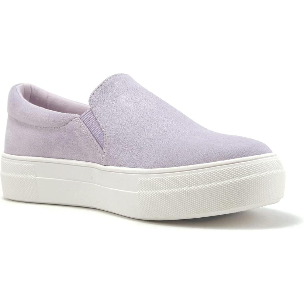 image:imageSoda Flat Women Shoes Slip On Loafers Casual Sneakers Memory Foam Insoles Hidden PlatformFlatform Round Toe HikeG Light Purple Lavender 85