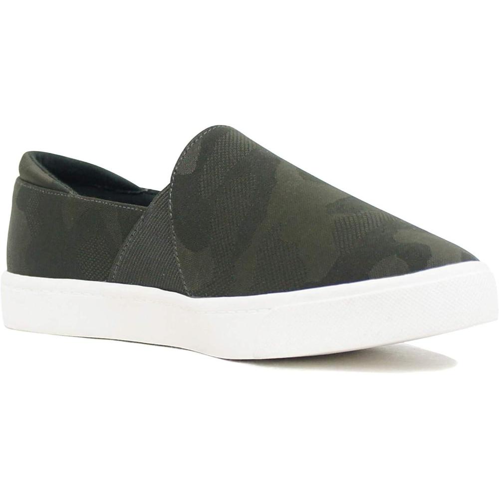 image:imageSoda Flat Women Shoes Slip On Loafers Casual Sneakers Memory Foam Insoles Hidden PlatformFlatform Round Toe RidgeG Dark Khaki Camouflage 75
