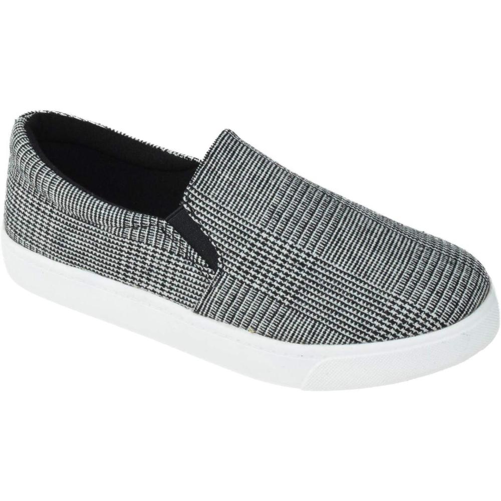 image:imageSoda Flat Women Shoes Slip On Loafers Casual Sneakers Memory Foam ReignG White Sole Plaid Black 55