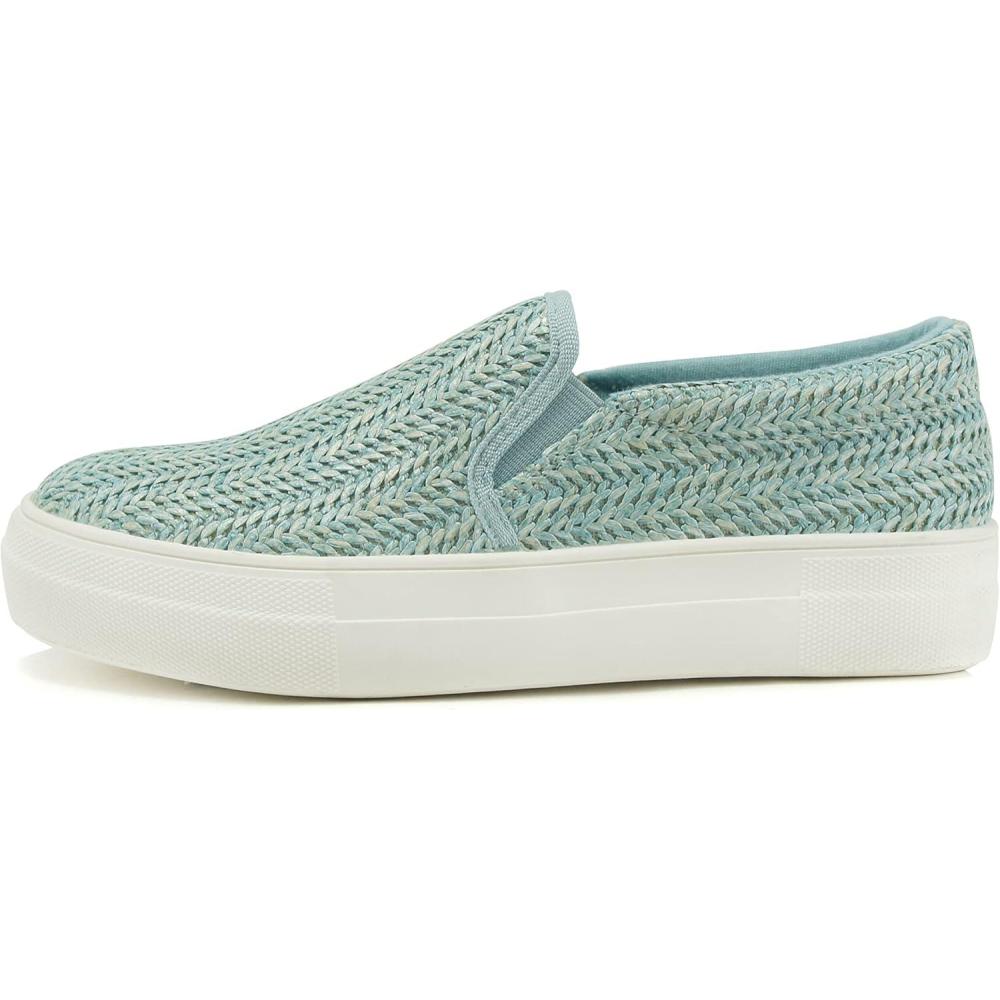 image:imageSoda TOPSHOE ave Hike Platform Slip On Sneaker wCushion FoamRaffia Pablue