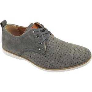 Men’s Flat Dress Formal Shoes Lace Up Oxfords Office Casual ARIDER ALAN-02(Gray Suede)