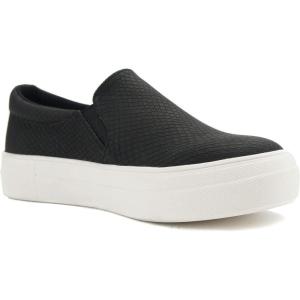 Soda Flat Women Shoes Slip On Loafers Casual Sneakers Memory Foam Insoles Hidden Platform/Flatform Round Toe Hike-G PU Black Cobra Snake 6