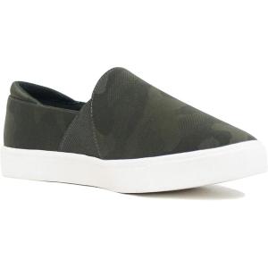 Soda Flat Women Shoes Slip On Loafers Casual Sneakers Memory Foam Insoles Hidden Platform/Flatform Round Toe Ridge-G Dark Khaki Camouflage 7.5