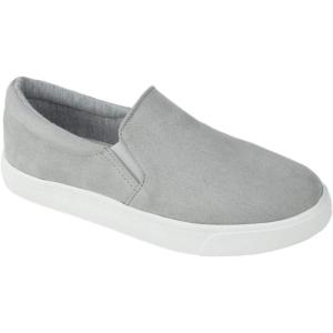 Soda Flat Women Shoes Slip On Loafers Casual Sneakers Memory Foam Reign-G White Sole Gray 10