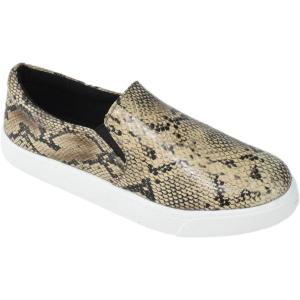 Soda Flat Women Shoes Slip On Loafers Casual Sneakers Memory Foam Reign-G White Sole Natural Beige Python 6